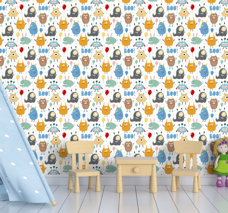 Festive Monsters animals wallpaper - TenStickers