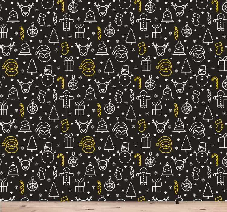 Festive Season Icons holiday christmas wallpaper - TenStickers