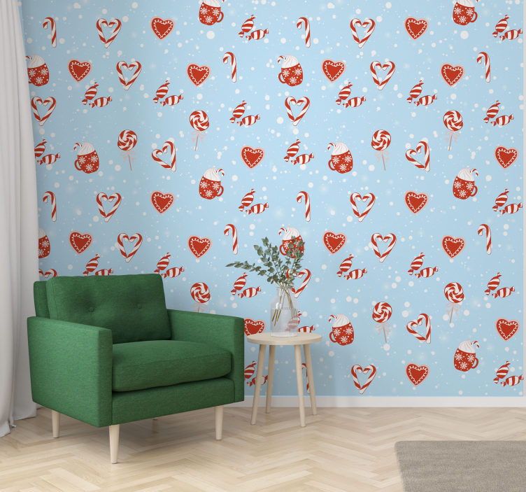 Festive Sweet Treats holiday christmas wallpaper - TenStickers