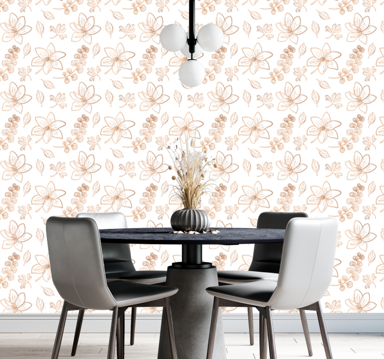 Floral Accent flowers wallpaper - TenStickers