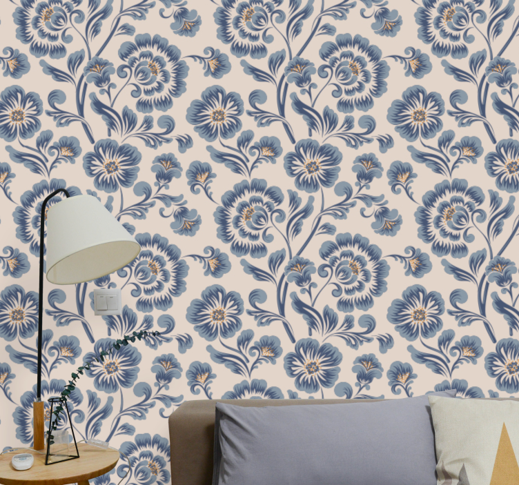 Floral Damask Elegance floral wallpaper - TenStickers