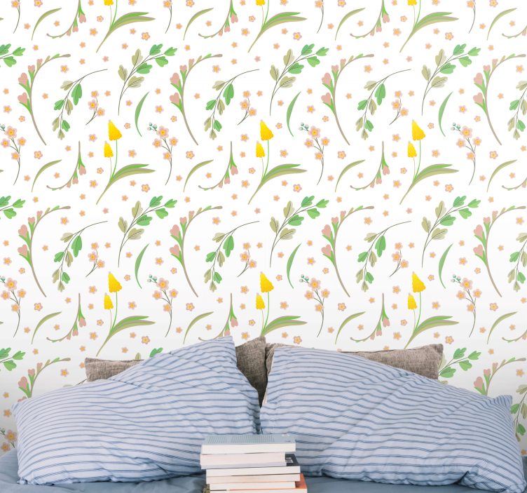 Floral Essence flowers wallpaper - TenStickers