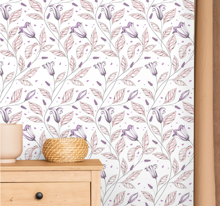 Floral Harmony Design flowers wallpaper - TenStickers