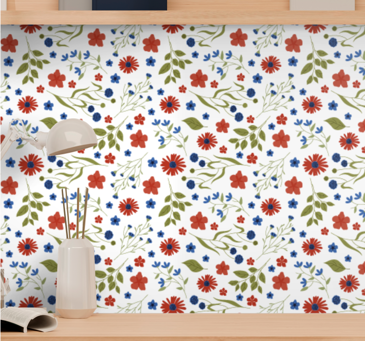Floral Motif Detail flowers wallpaper - TenStickers