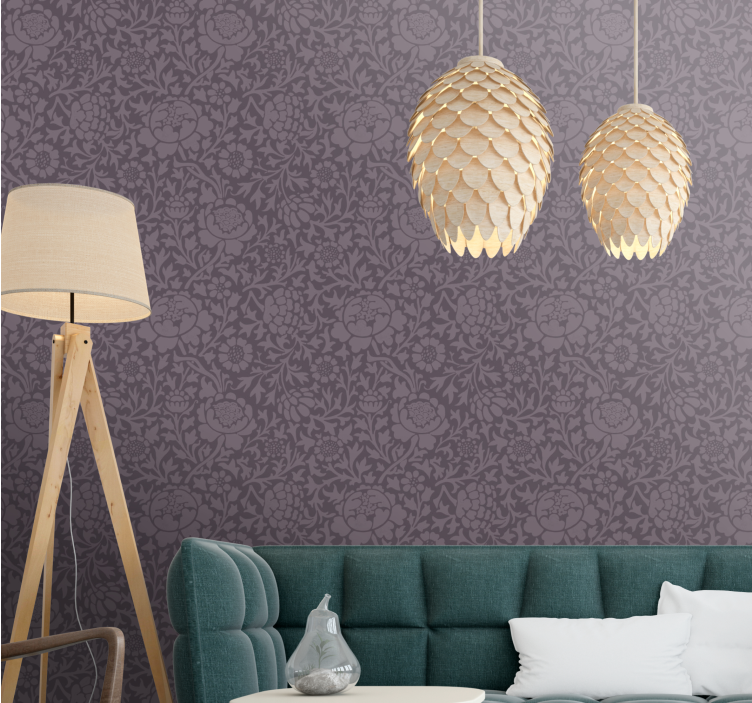 Floral wallpaper elegant floral design - TenStickers