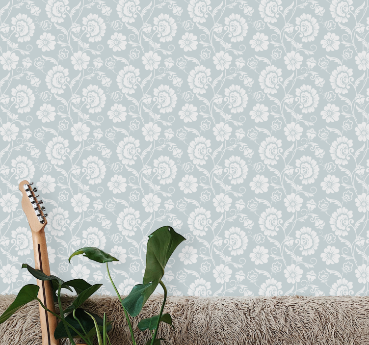 Flowering Vine Pattern floral wallpaper - TenStickers