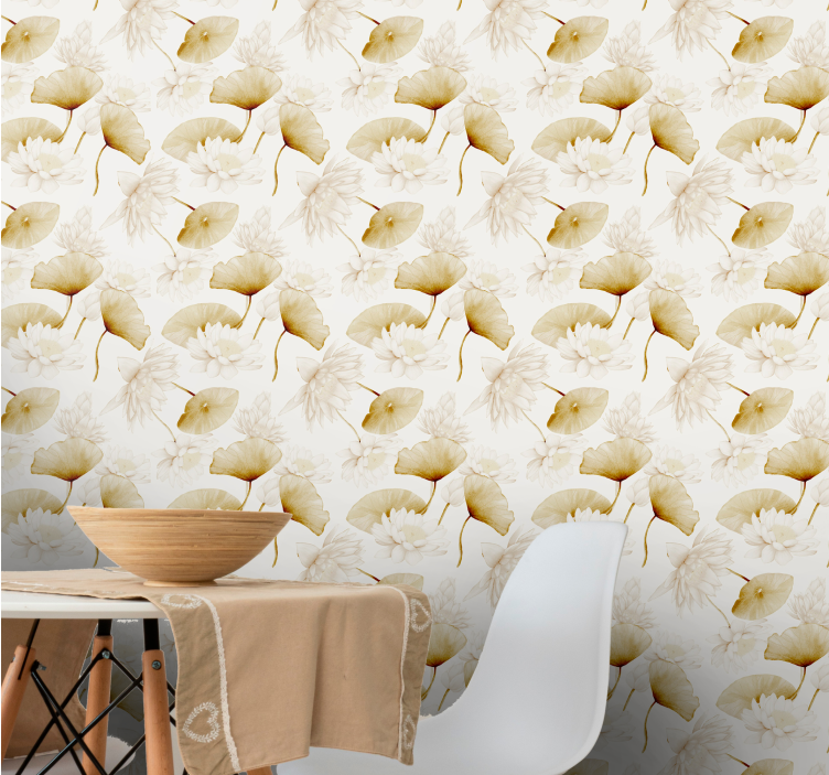 Flowery Botanical Design flowers wallpaper - TenStickers