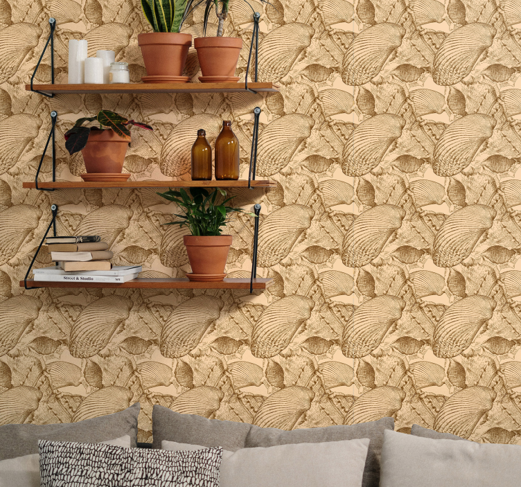 Fossil Shell Pattern fishes wallpaper - TenStickers