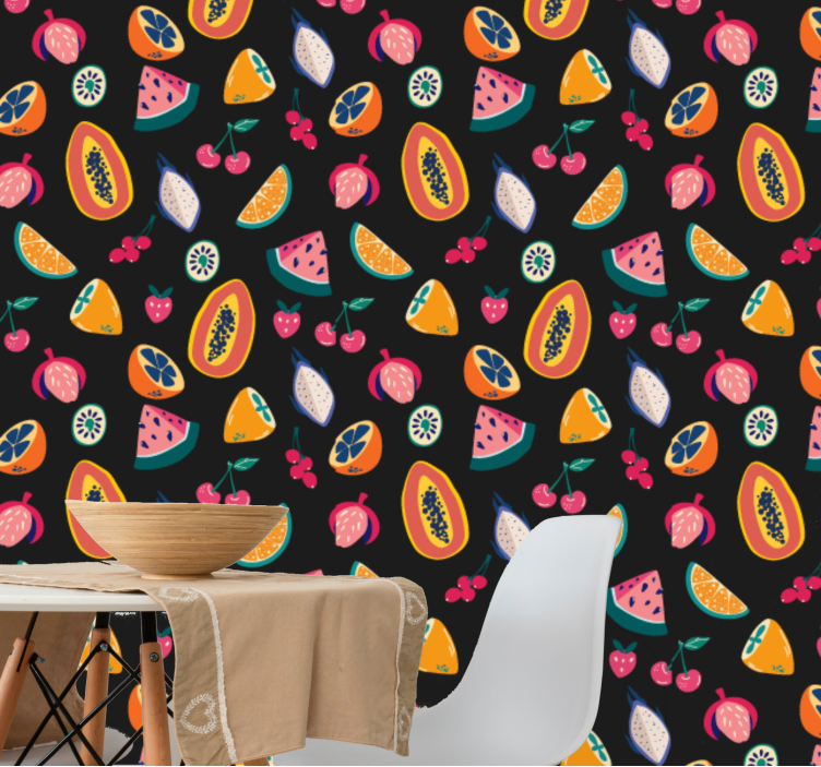 Fruity Patterns kitchen wallpaper - TenStickers