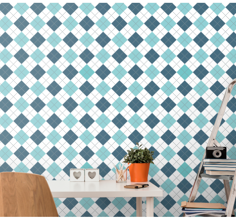 Geometric Argyle Pattern wallpaper squares - TenStickers