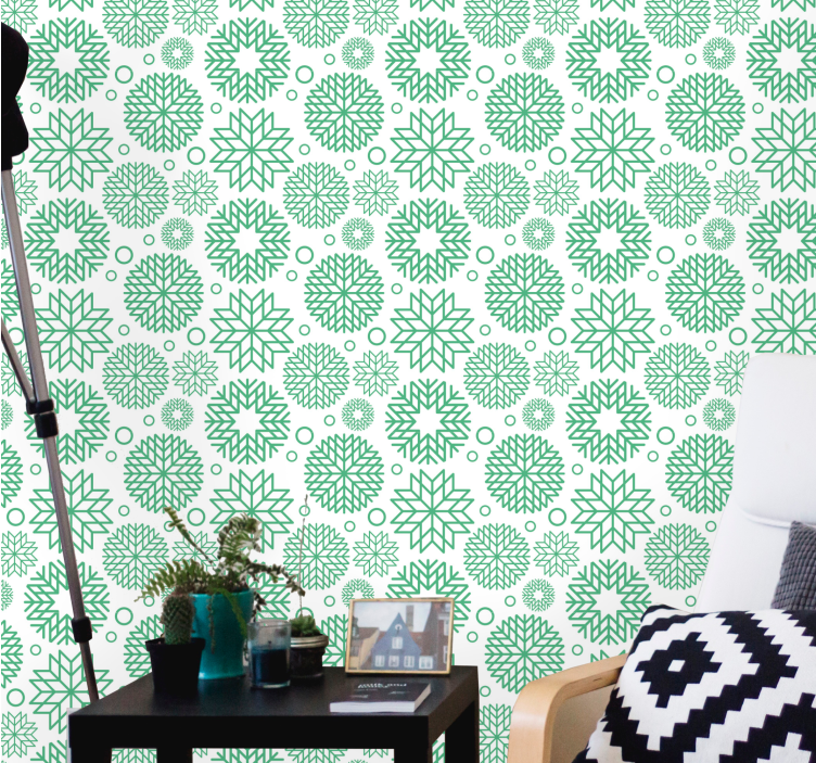 Geometric Blossoms wallpaper geometric - TenStickers