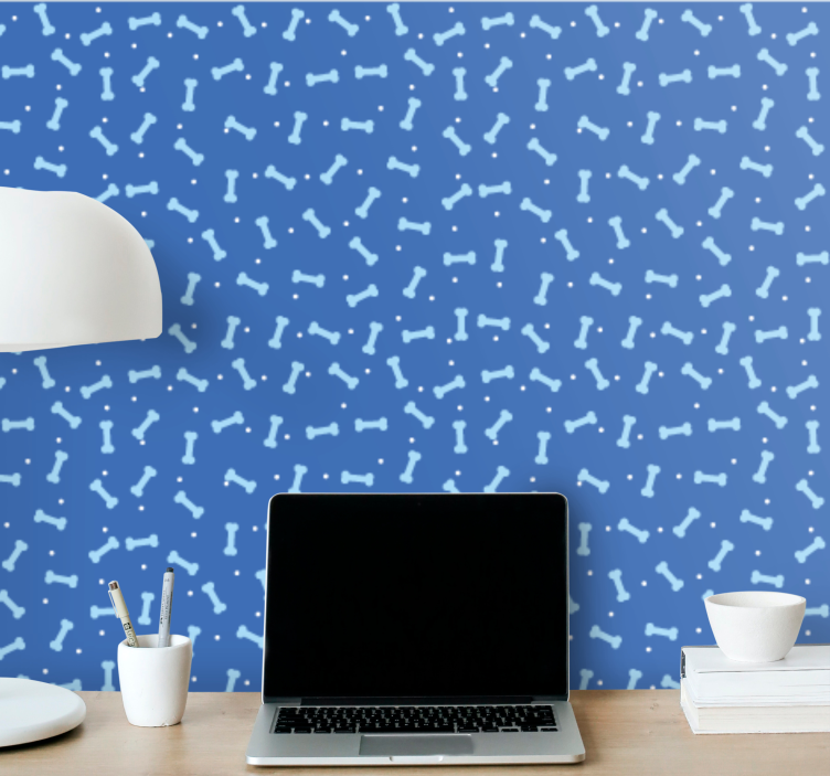Geometric Bone Motif cute dog wallpaper - TenStickers