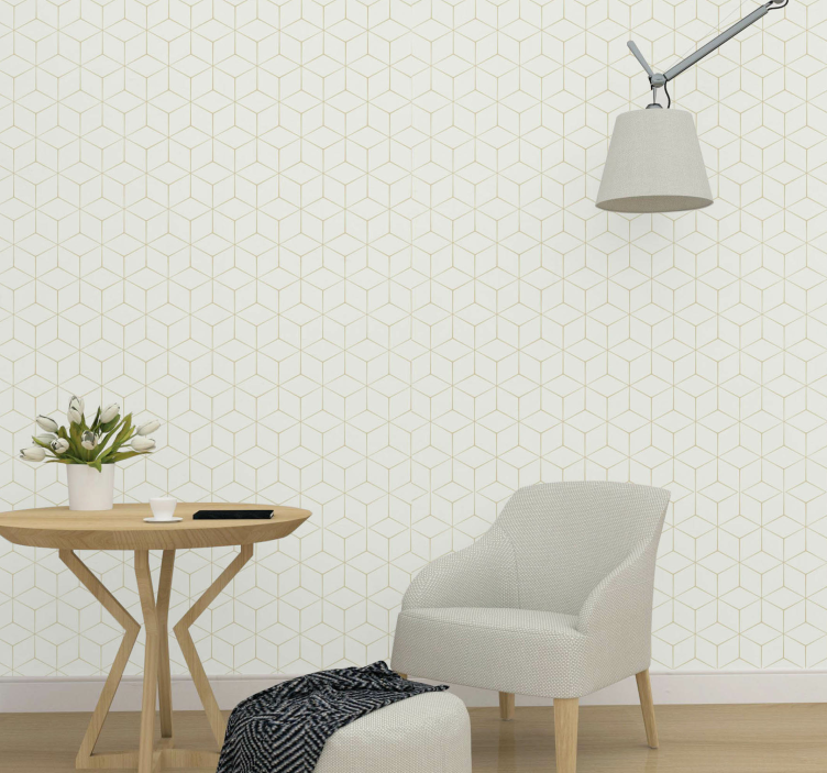Geometric Cube Pattern wallpaper geometric - TenStickers