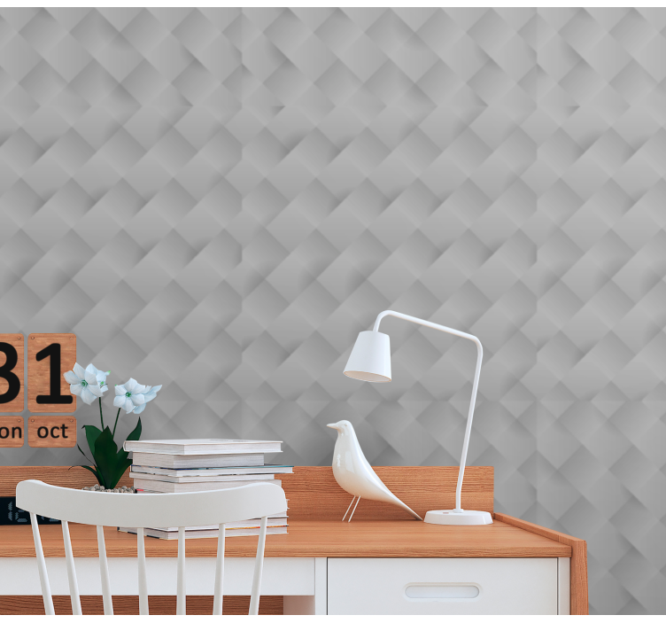 Geometric Depth grey wallpaper - TenStickers