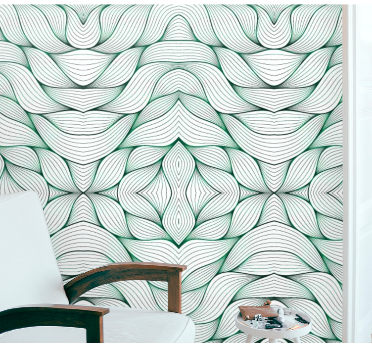 Geometric Pattern leaves wallpaper - TenStickers