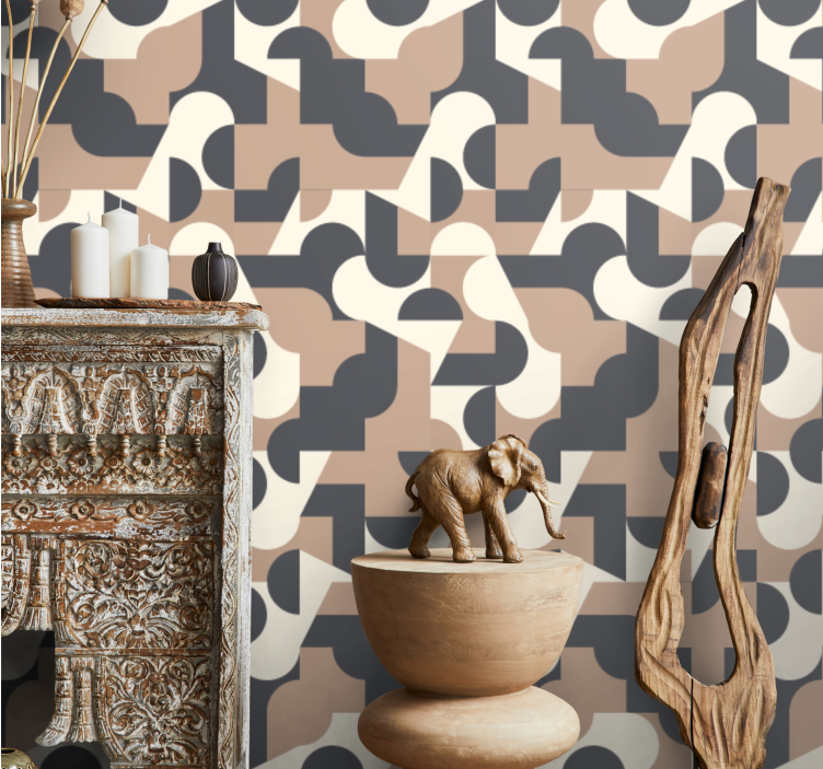 Geometric forms display abstract wallpaper - TenStickers