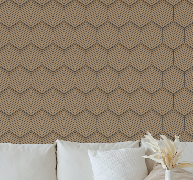 Geometric Herringbone wallpaper geometric - TenStickers