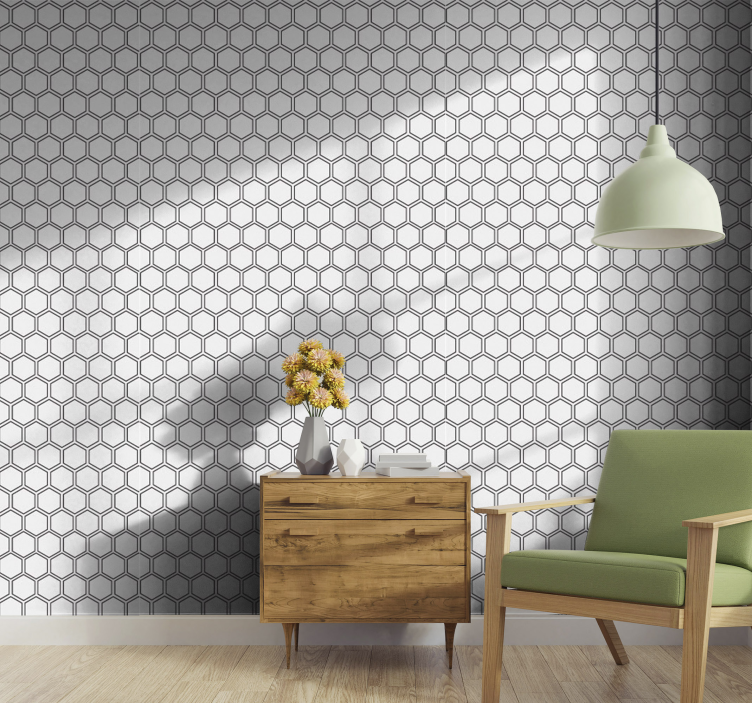 Geometric Hexagon wallpaper geometric - TenStickers