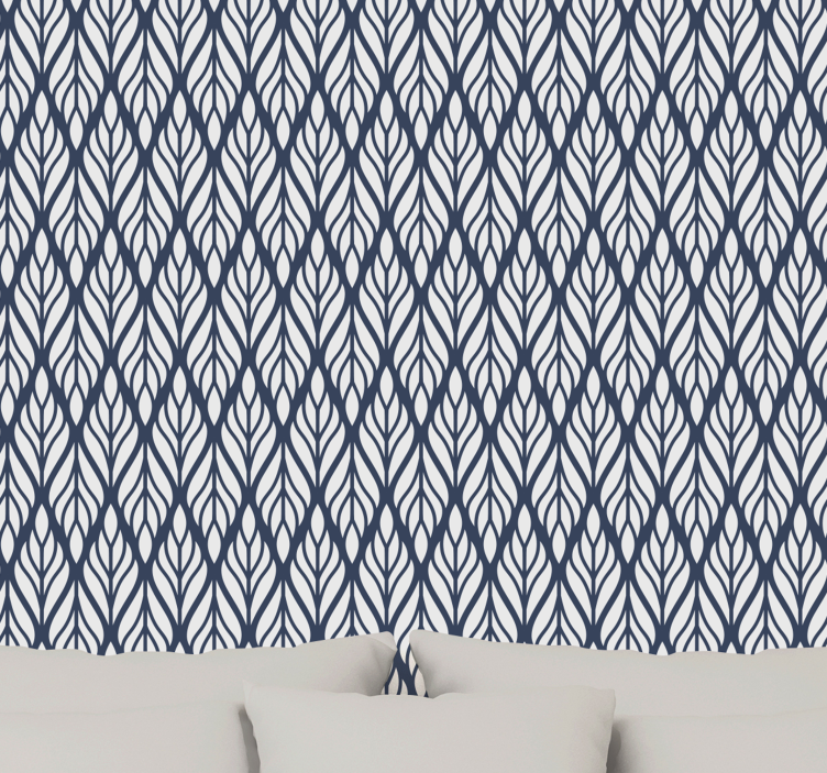 Geometric Pattern leaves wallpaper - TenStickers