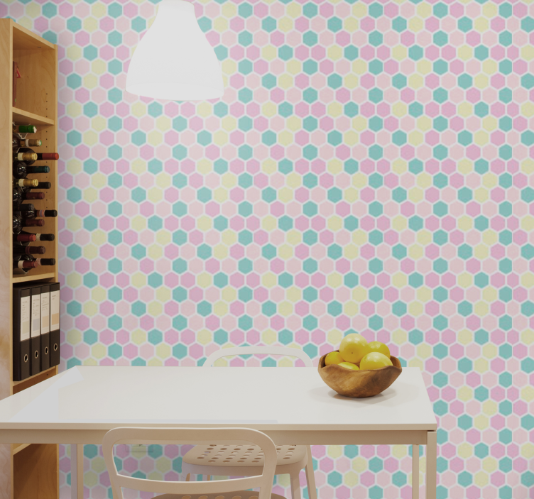 Geometric pattern and pastel colours wallpaper - TenStickers