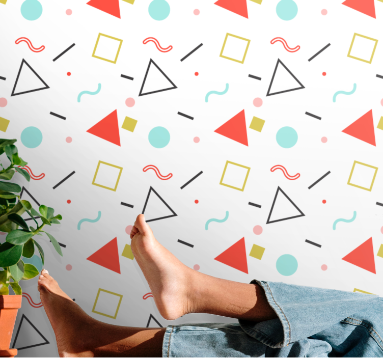 Geometric Playfulness wallpaper geometric - TenStickers