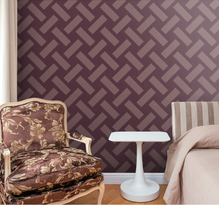 Geometric purple squared pattern wallpaper - TenStickers