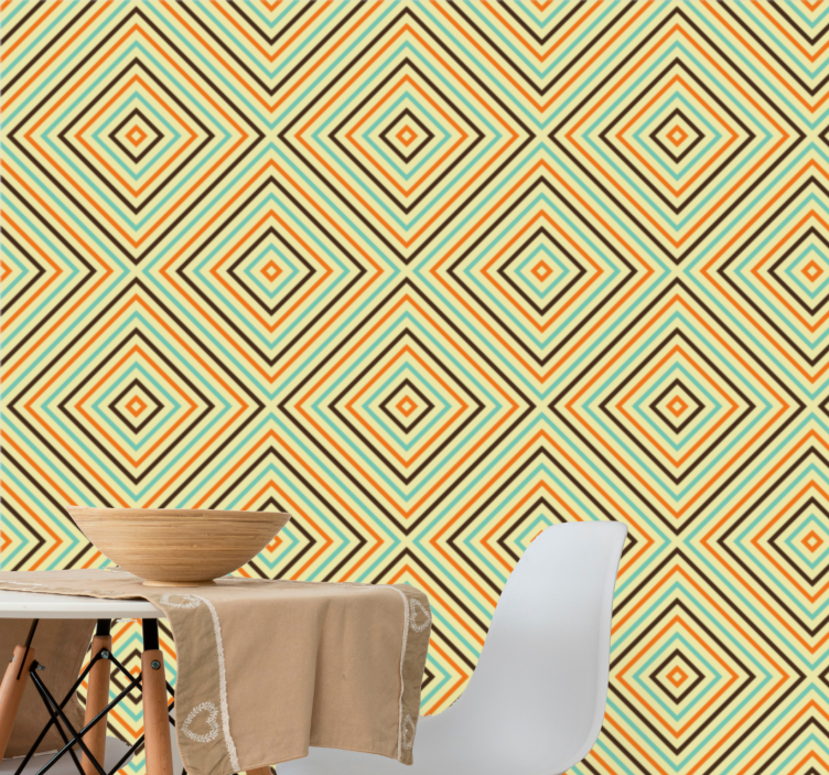 Geometric Rhombus wallpaper geometric - TenStickers