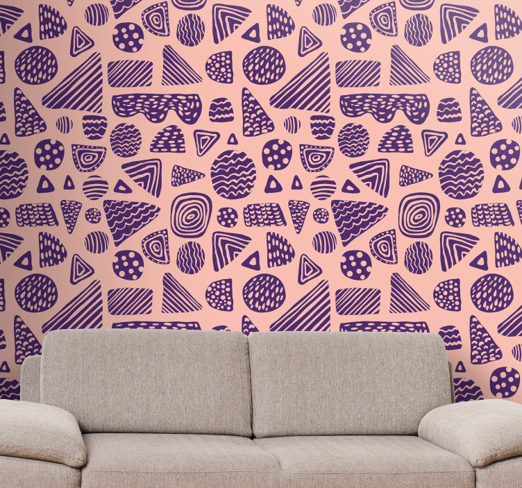 Geometric Shapes Ensemble wallpaper geometric - TenStickers