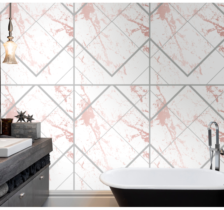 Geometric Textured Design marble effect wallpaper - TenStickers