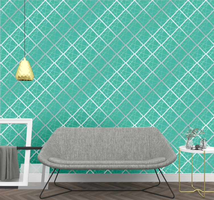 Geometric Trellis wallpaper geometric - TenStickers