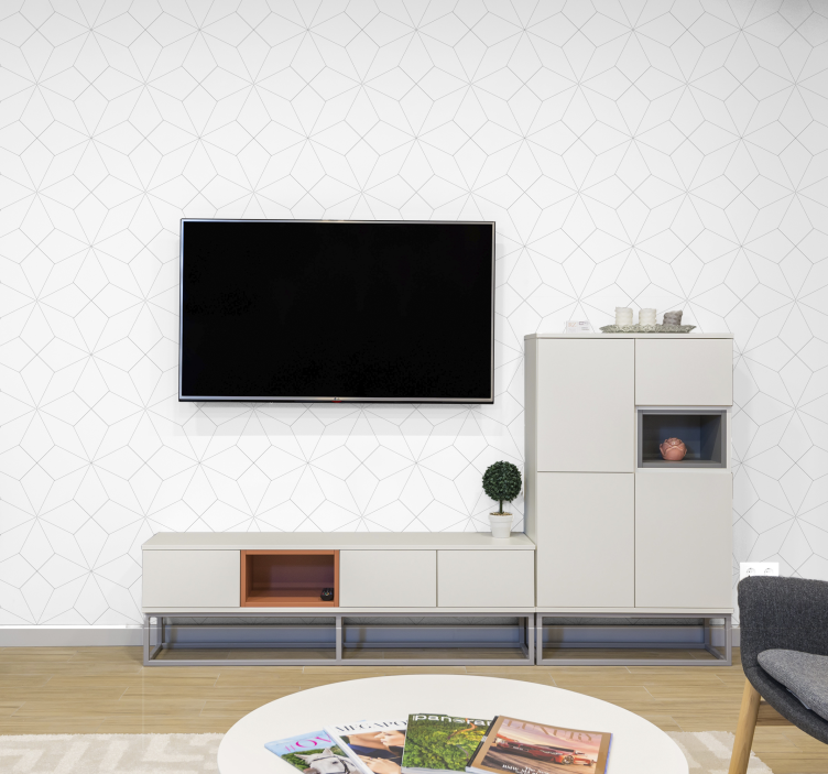 Minimalist line grid geometric wallpaper - TenStickers