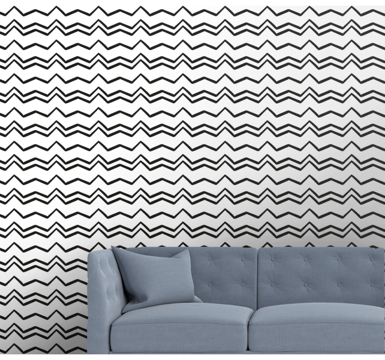 Geometric Zigzag wallpaper geometric - TenStickers