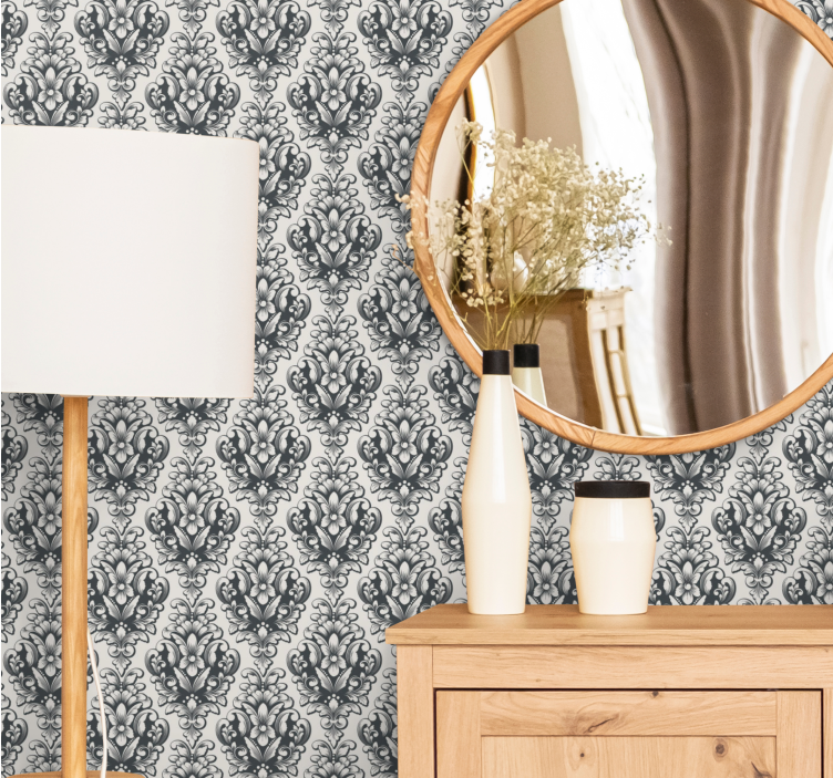 Graceful Botanical Forms baroque wallpaper - TenStickers