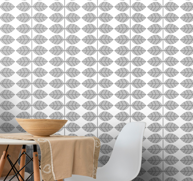Graceful foliage composition wallpaper for dining area - TenStickers