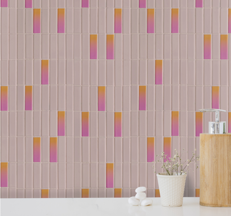Gradient Geometric Pattern tile effect wallpaper - TenStickers