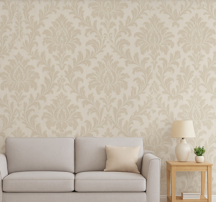 Grey vertical stripes living area wallpaper - TenStickers