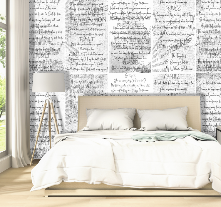 Handwritten Script Bedroom Accent Letter Wallpaper - TenStickers