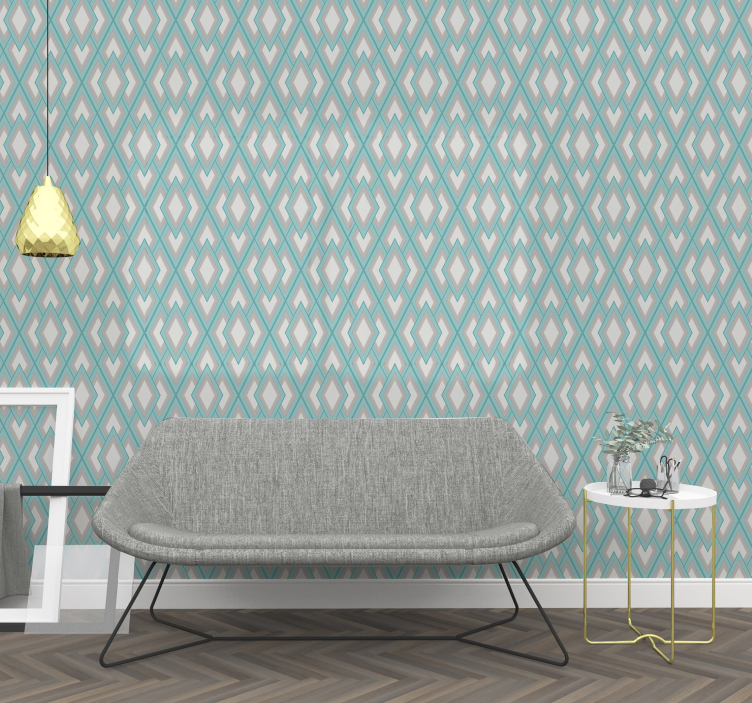 Harmonious Diamond Patterns wallpaper geometric - TenStickers