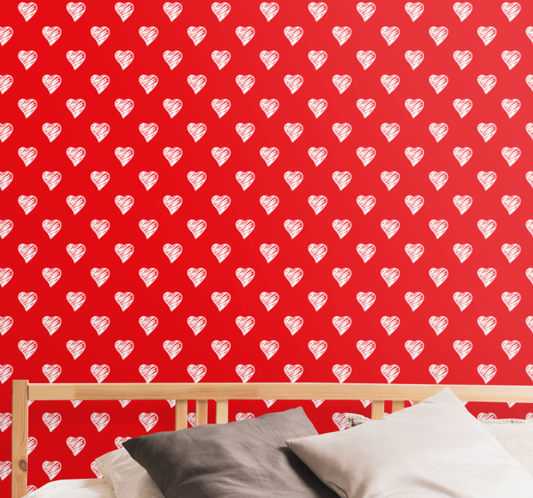 Heart Pattern Design ornamental wallpaper - TenStickers