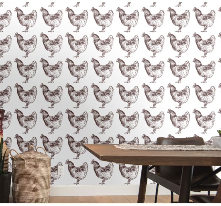 Hen Pattern Design animals wallpaper - TenStickers
