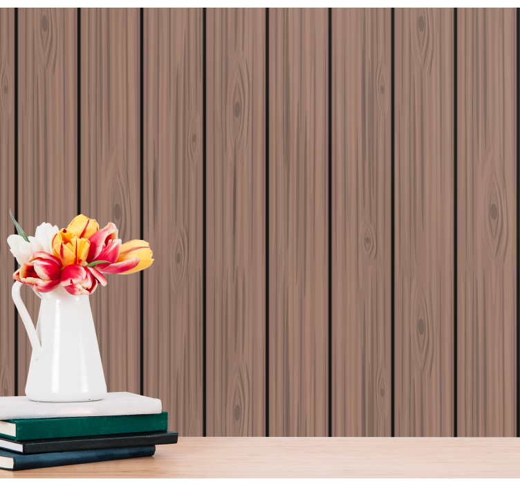 Horizontal wooden pattern Wood Effect  Wallpaper - TenStickers