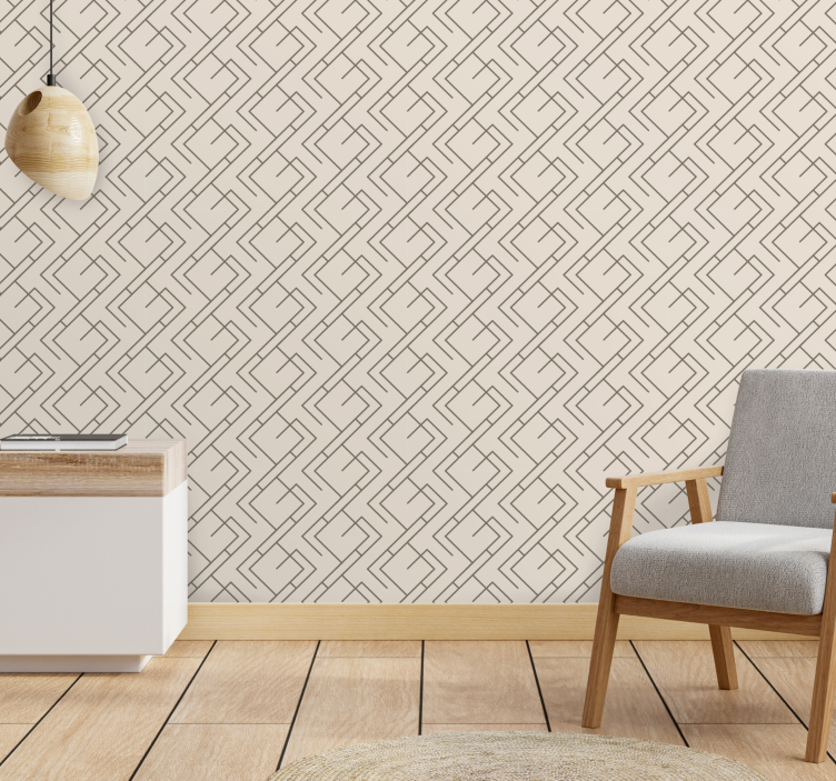 Interlocking Line Pattern wallpaper geometric - TenStickers