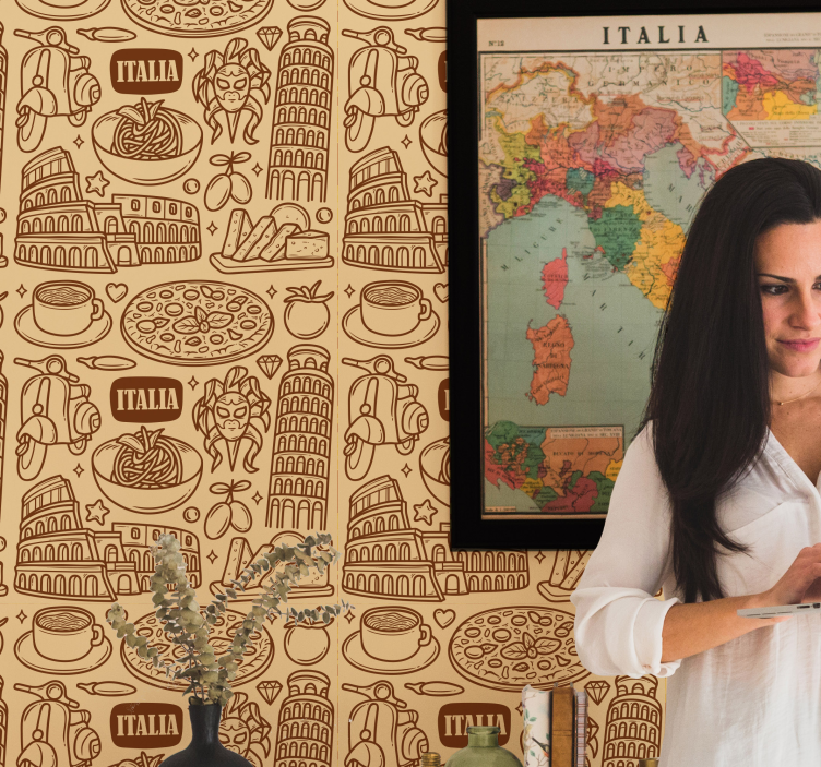 italian icons  City Wallpaper - TenStickers