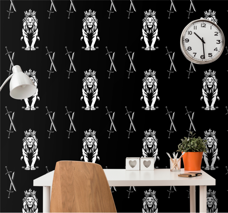 King of jungle silhouettes Modern Wallpaper - TenStickers