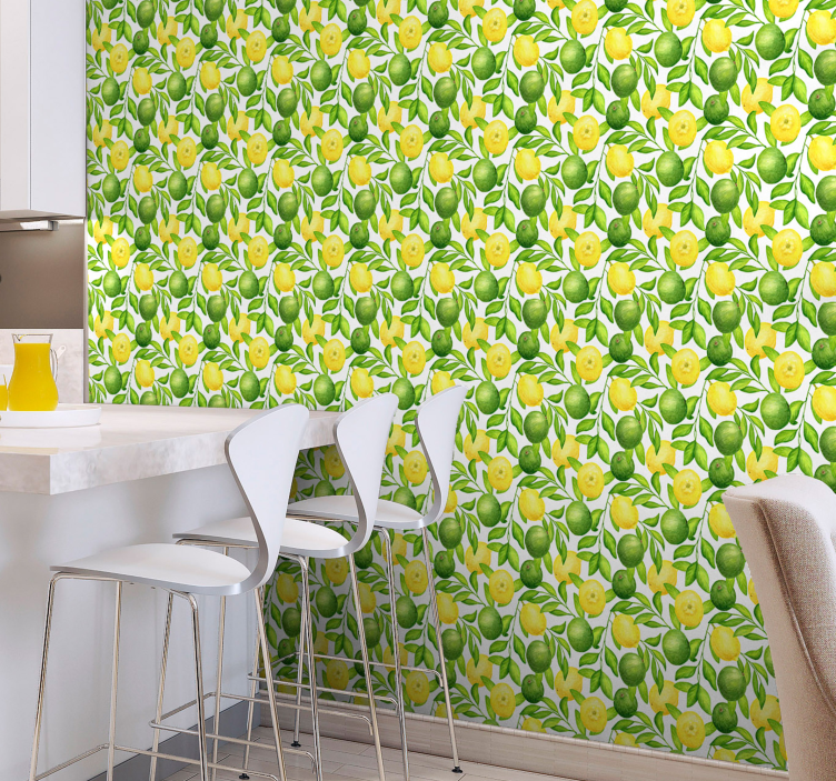 Lemons and Limes Citrus Wallpaper - TenStickers