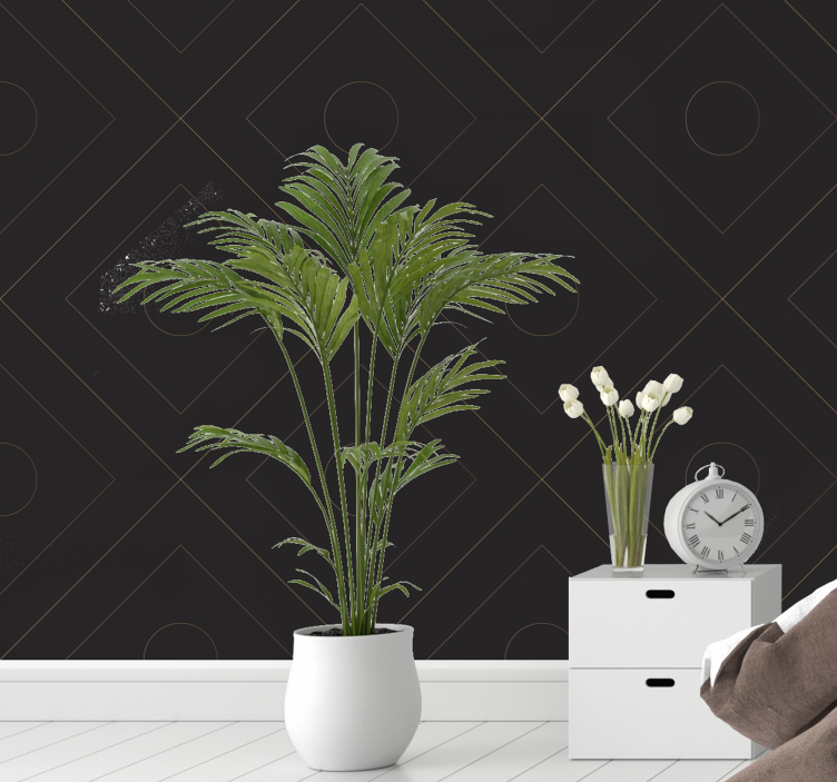 Elegant Golden Geometry contemporary wallpaper - TenStickers