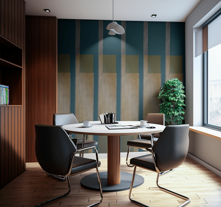 luxury stripes Office Wallpaper - TenStickers