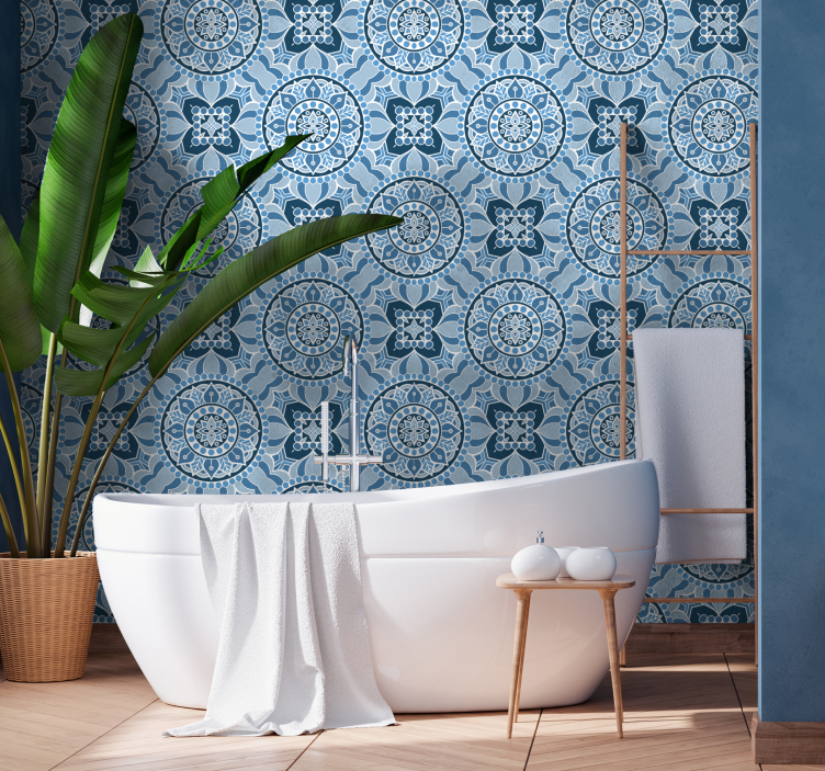 Mandala Inspired Tiles tile effect wallpaper - TenStickers