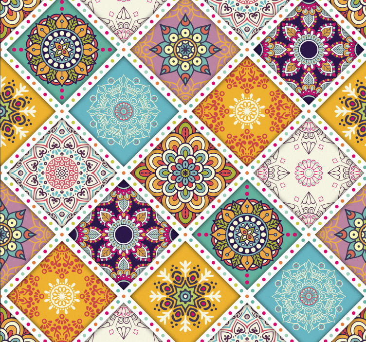 Mandala Patchwork art wallpaper - TenStickers