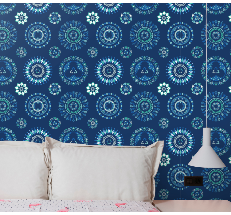 Mandala Tile Essence living area wallpaper - TenStickers